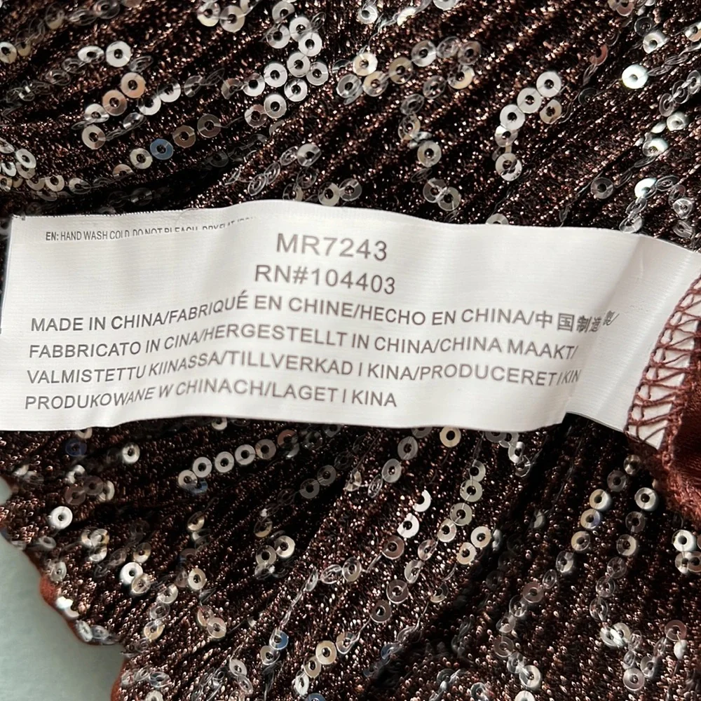 Moon River Anthropologie Womens Sequin babydoll cocktail dress square neck …